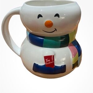 Tim Hortons Snowman Mug with Colorful Scarf 2023